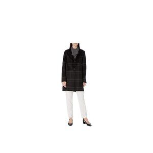 Tahari Womens Wool Blend Two Button Coat Jacket Plaid Size XS‎